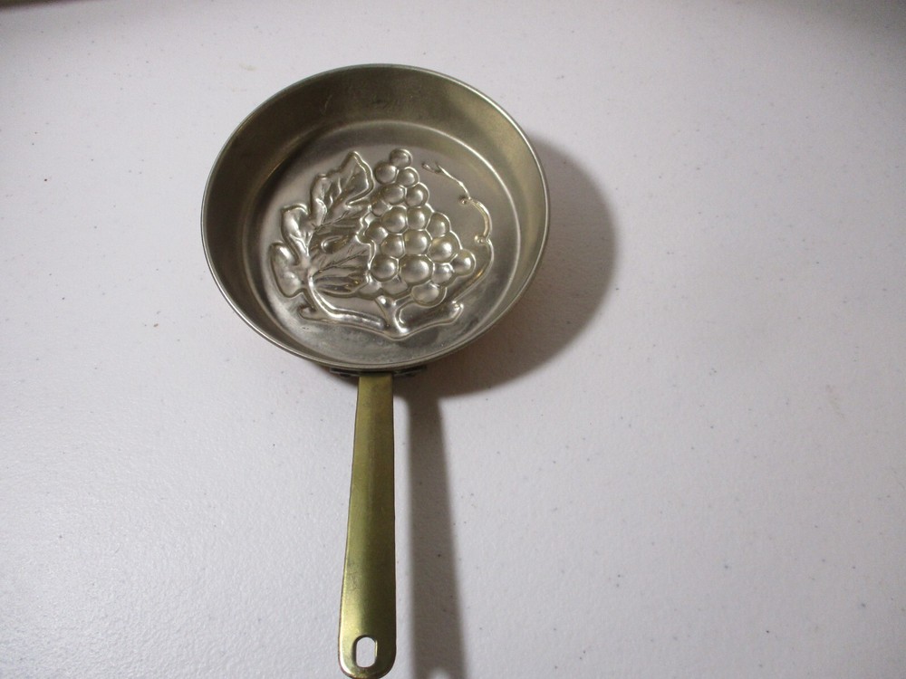 Vintage Copper Pan Embossed Grape & Leaf Wall Hanging