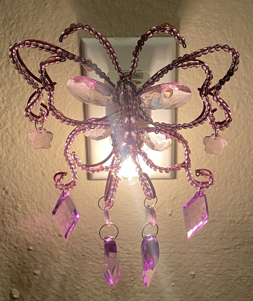 Butterfly Nightlight With Purple Rhinestones