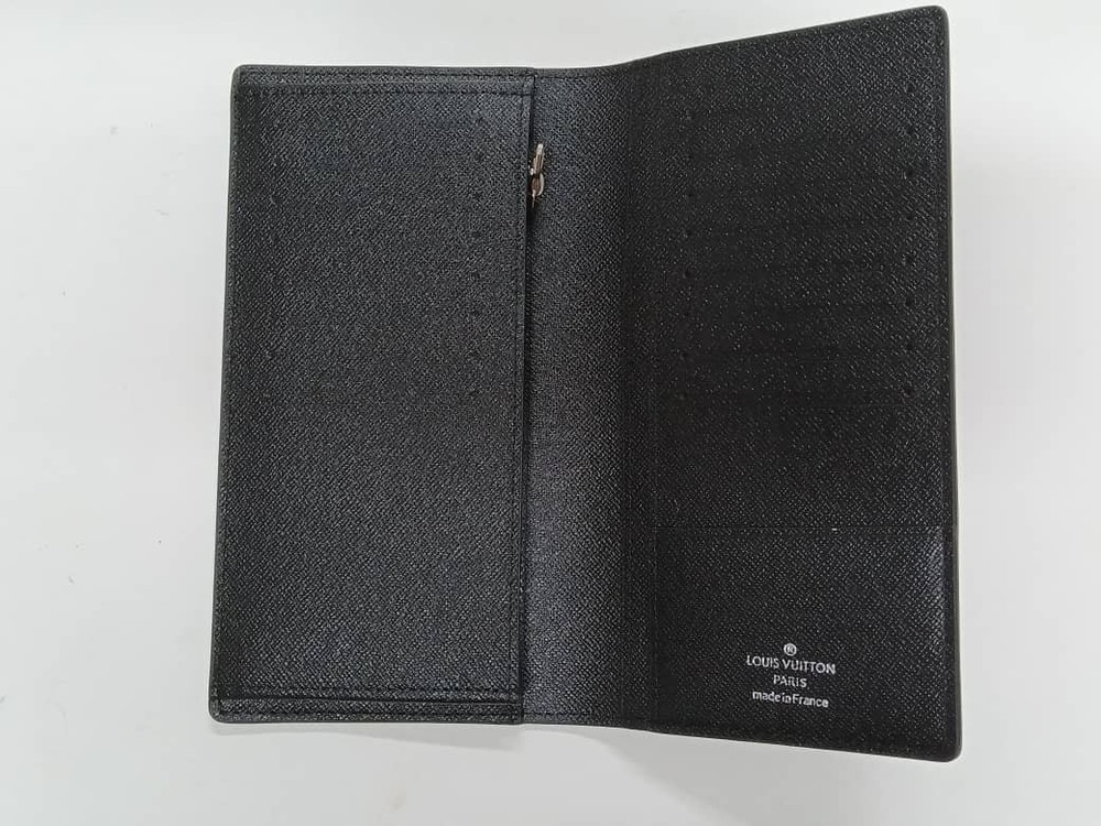 Louis Vuitton Monogram Eclipse Brazza Canvas Long Black Compact Wallet