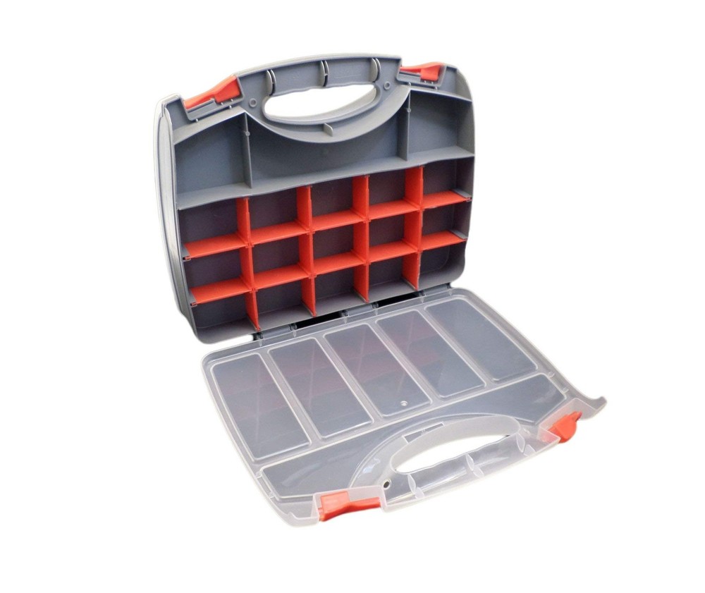 36 Compartment Double Sided Organizer Box: Tackle, Craft, Tool Storage Case