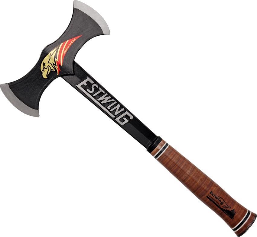 Estwing Black Eagle Double Bit Axe w/ Brown Genuine Leather Handle + Sheath DBA