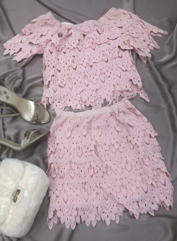 💅🏼 Pink Lace Co Ord Size S 8 💅🏼
