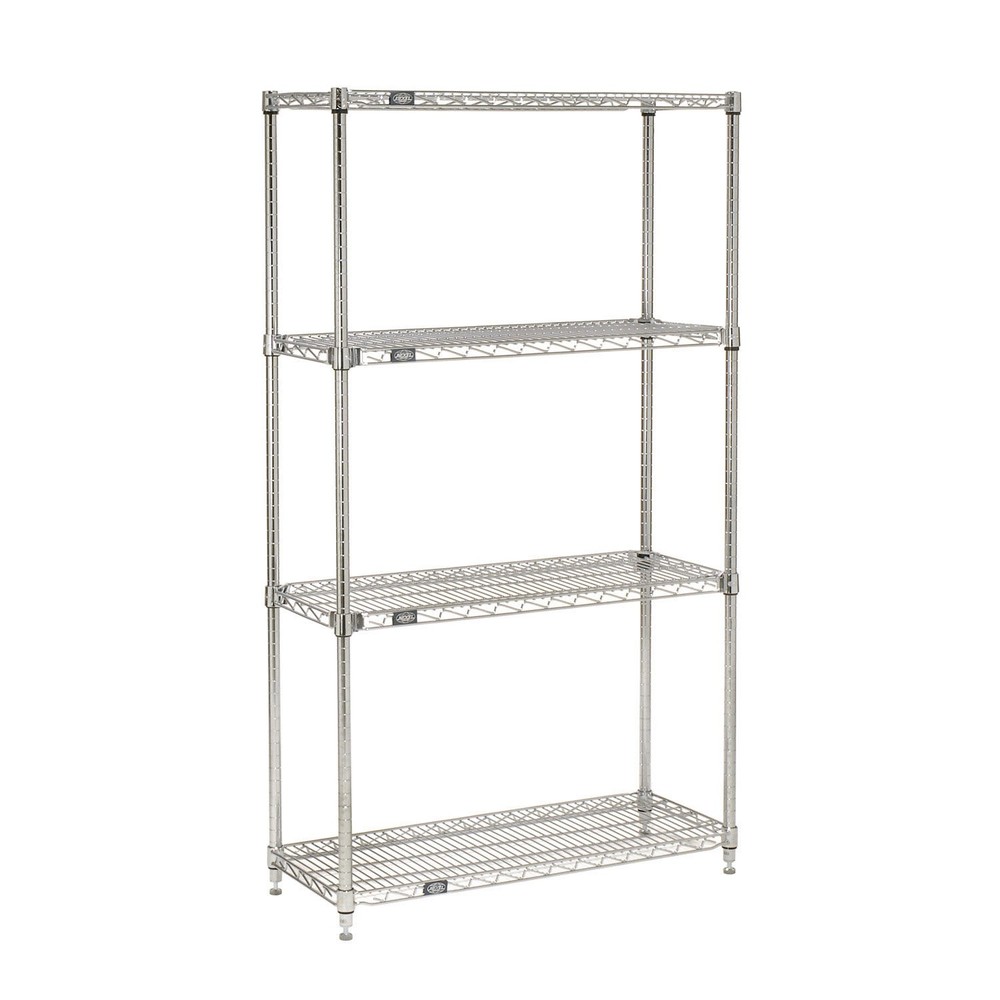 Nexel Quick Adjust Wire Shelving Chrome 48x14x74