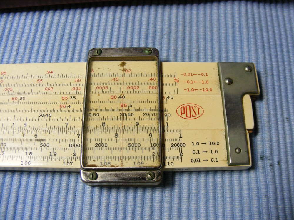 Vintage Post Versalog Slide Rule With Leather Case