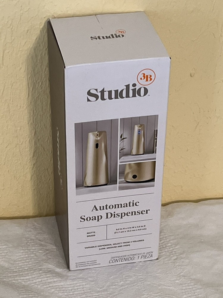 New Studio 3B Automatic Soap Dispenser - Matte Brass Finish - Variable Speed