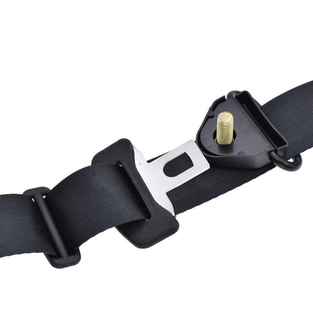 For all Ford Adjustable 3 Point Car Belts Black Pair Safety Replacement