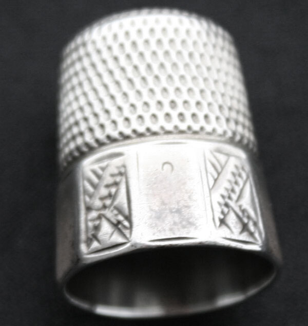 VintageTen Sided Engraved Sterling Thimble Unknown Size