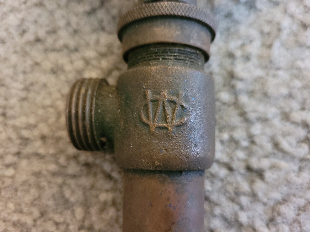 Vintage Brass Sprayer extinguisher wooden handle