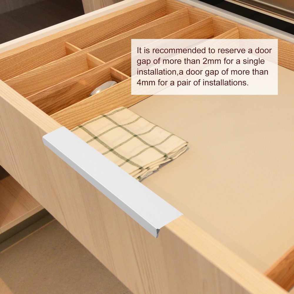 Cabinet Edge Finger Pull, 8pcs 400mm / 15.75" Hidden Cabinet Pulls, Silver