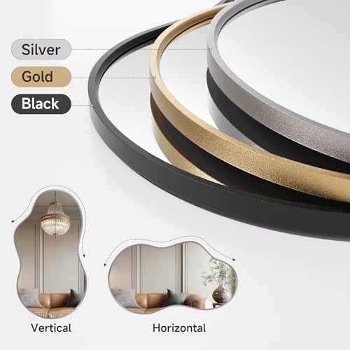 Irregular Wall Mirror - 20"x35" Irregular Abstract Mirror 35"L x 20"W Silver