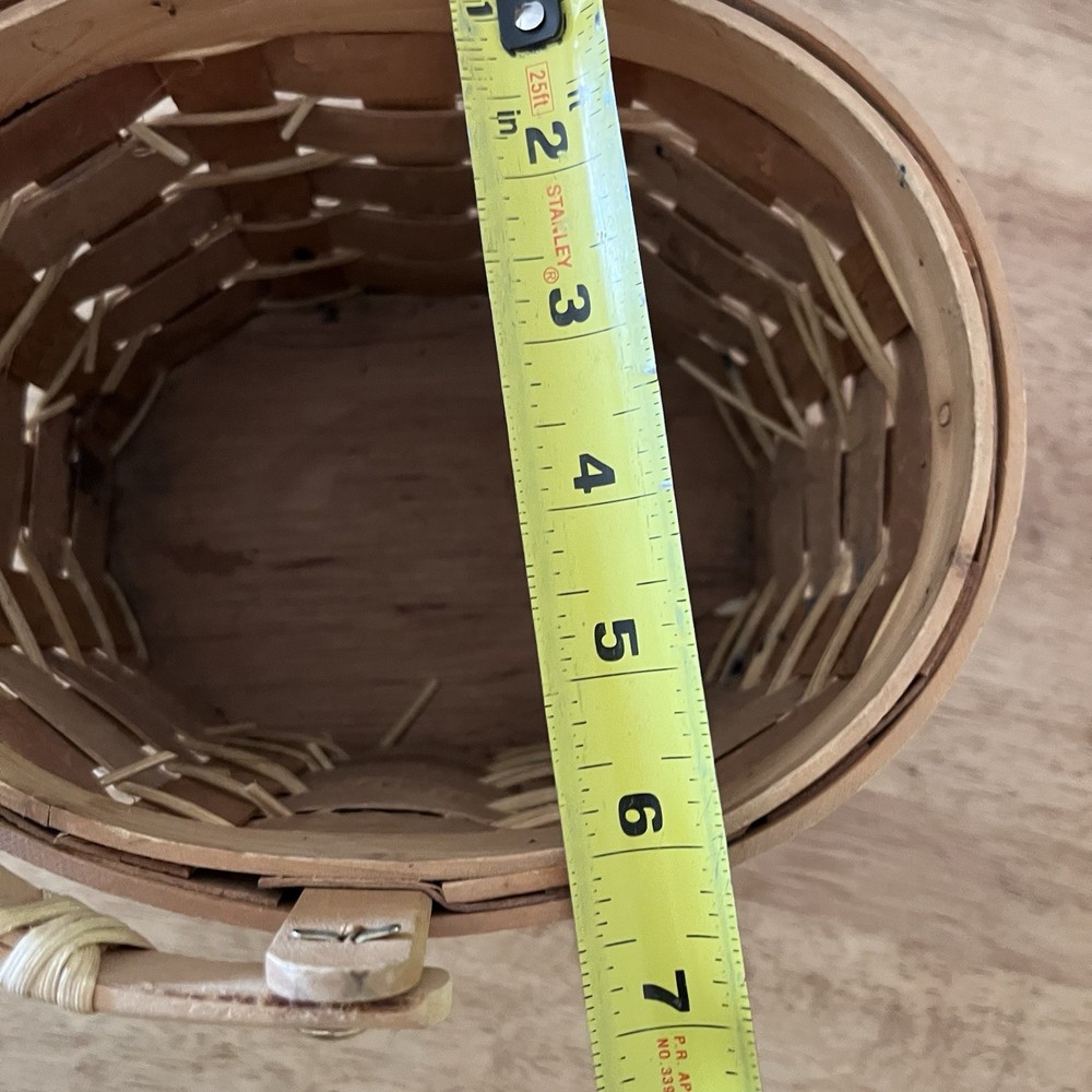Vintage Oval Woven Basket With Handle