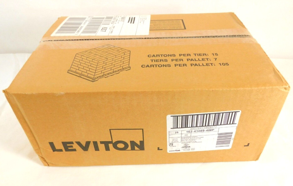 41089-4WP Leviton Surface-Mount QuickPort Box, 4-Port, White - 25 PACK