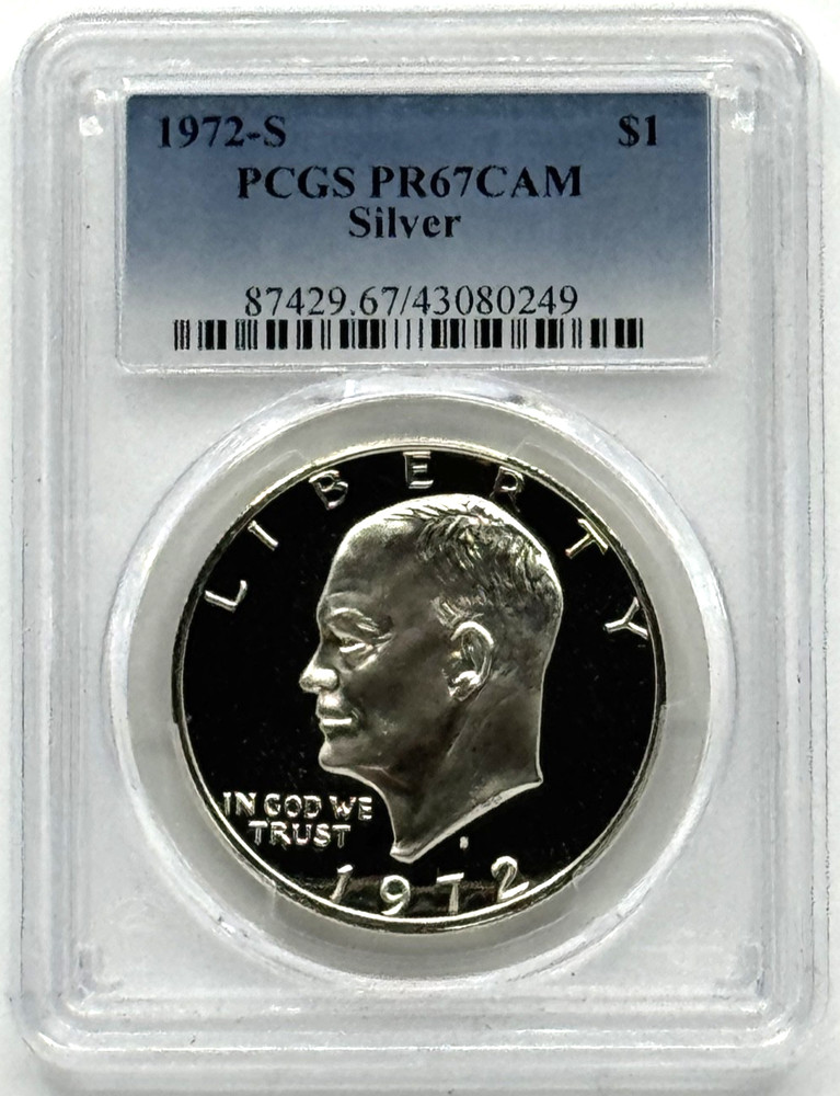 1972-S Eisenhower (Ike) Proof Silver Dollar PCGS PR67CAM Blue Label