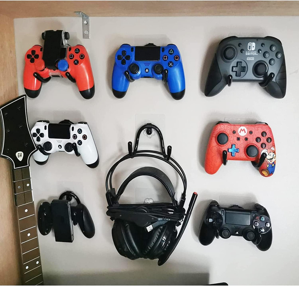 3 Pack Universal Self-Adhesive Game Controller Wall Mount Storage Organizer Stan