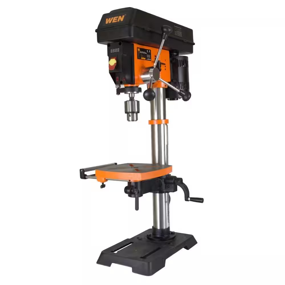 5-Amp 12 In. Variable Speed Cast Iron Benchtop Drill Press with Laser, Work Ligh
