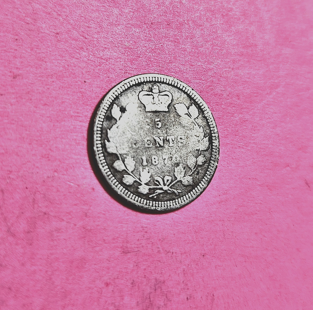 1870 Canada 5 Cents World Silver