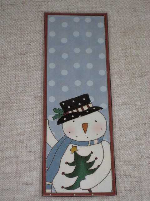 PRIMITIVE SNOWMAN LAMINATED BOOKMARK CS1219