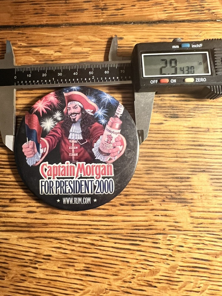 2000 CAPTAIN MORGAN for PRESIDENT pinback button