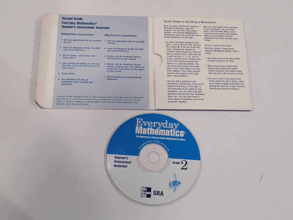 6 Mathematics PC CD-ROMs - Everyday Math Grades 1, 2 & 5, McGraw-Hill Math
