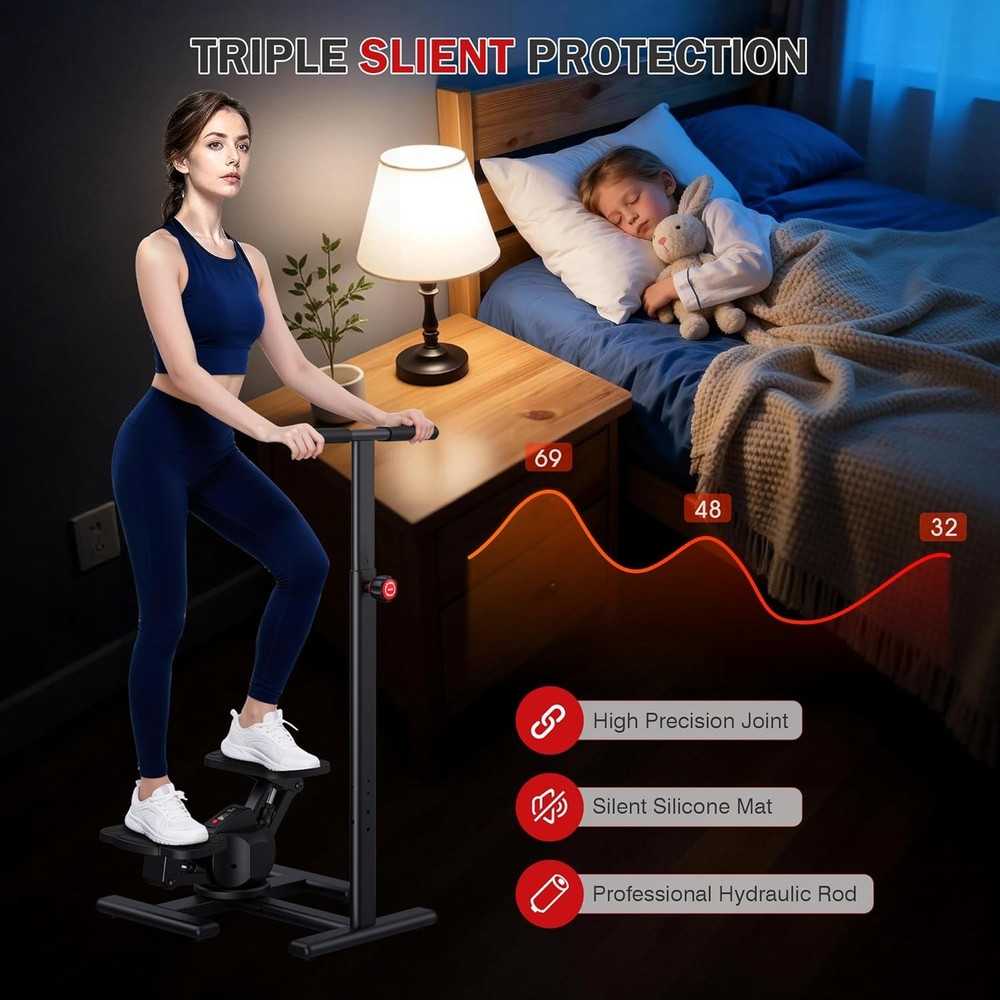 Steppers for Exercise 360° Twist Stepper Machine with Handlebar Mini Stepper