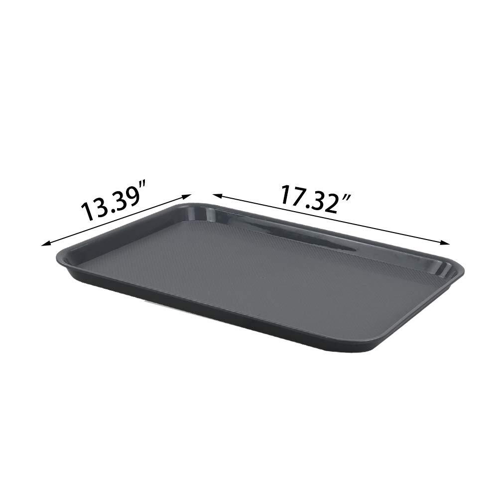 Plastic Fast Food Trays Cafeteria Trays Grey 4PCS Serving Durable Stackable