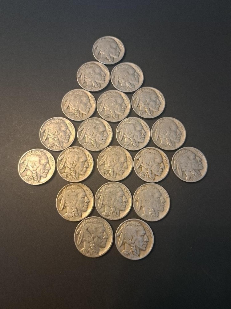 Lot (20) Buffalo Nickels