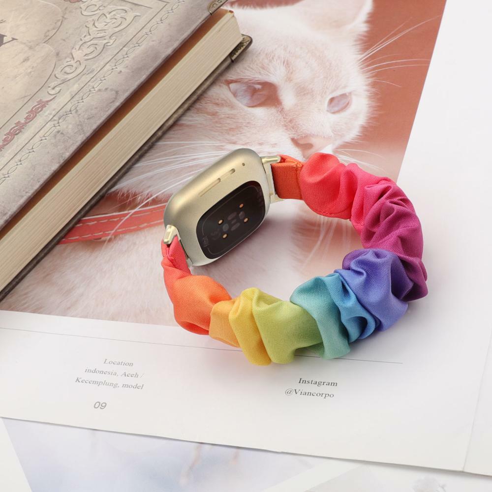 For Fitbit Versa 3 / Sense Scrunchie Wrist Loop Watch Band Strap Bracelet