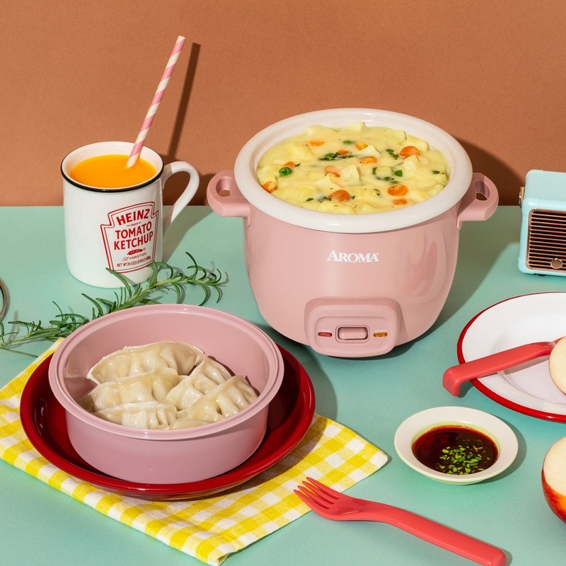 4-Cup Rice Cooker W/ Pop-Up Steamer Nonstick Ceramic Automatic Warm Function New
