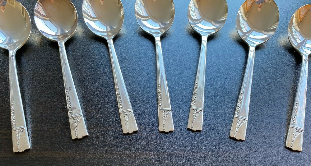 Nobility Plate Soup Spoons - Caprice Pattern (7)