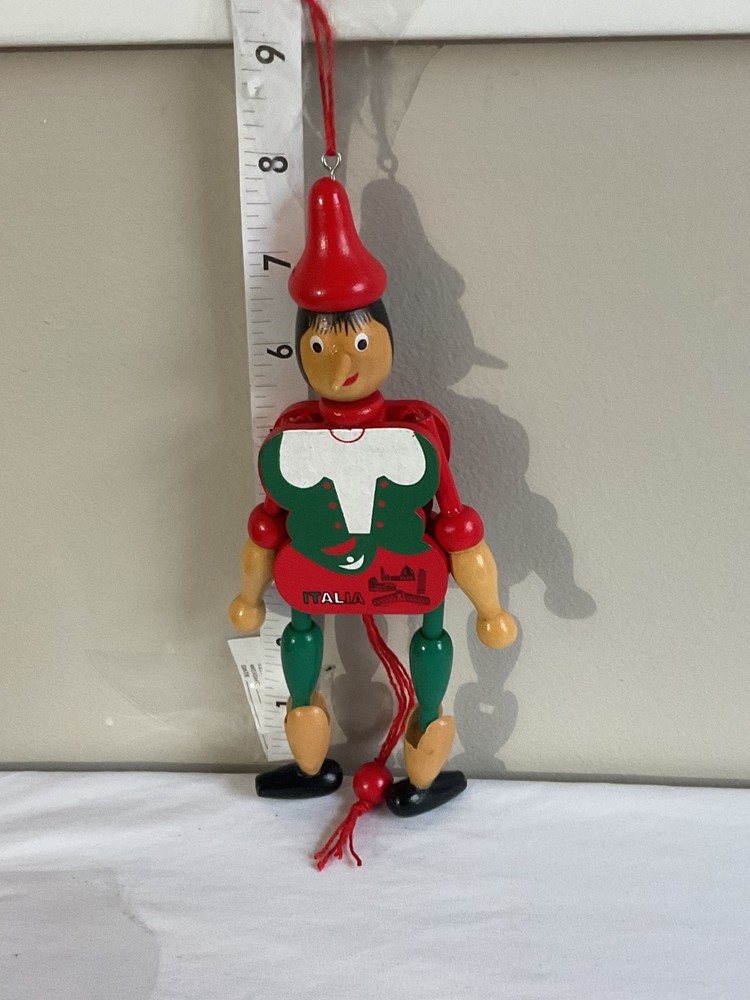 Italian Wood Pinocchio Jumping Jack Pull String & Nutcracker pull string toy