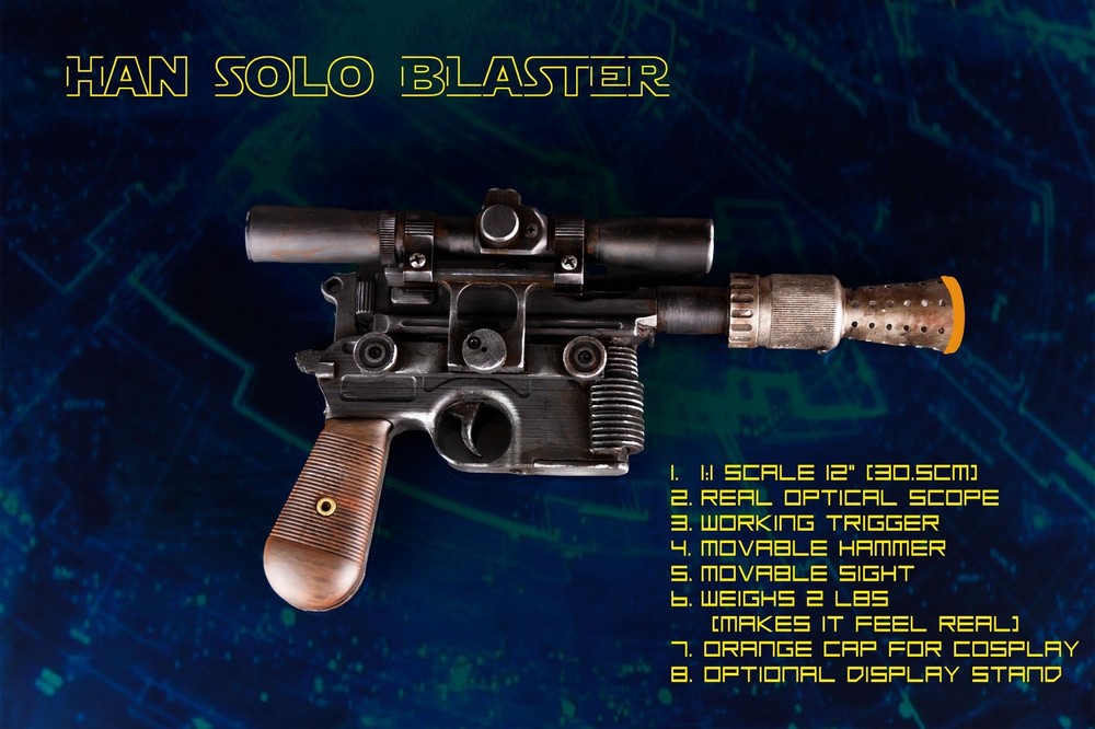 Han Solo Blaster Replica Model Kit with real optical scope