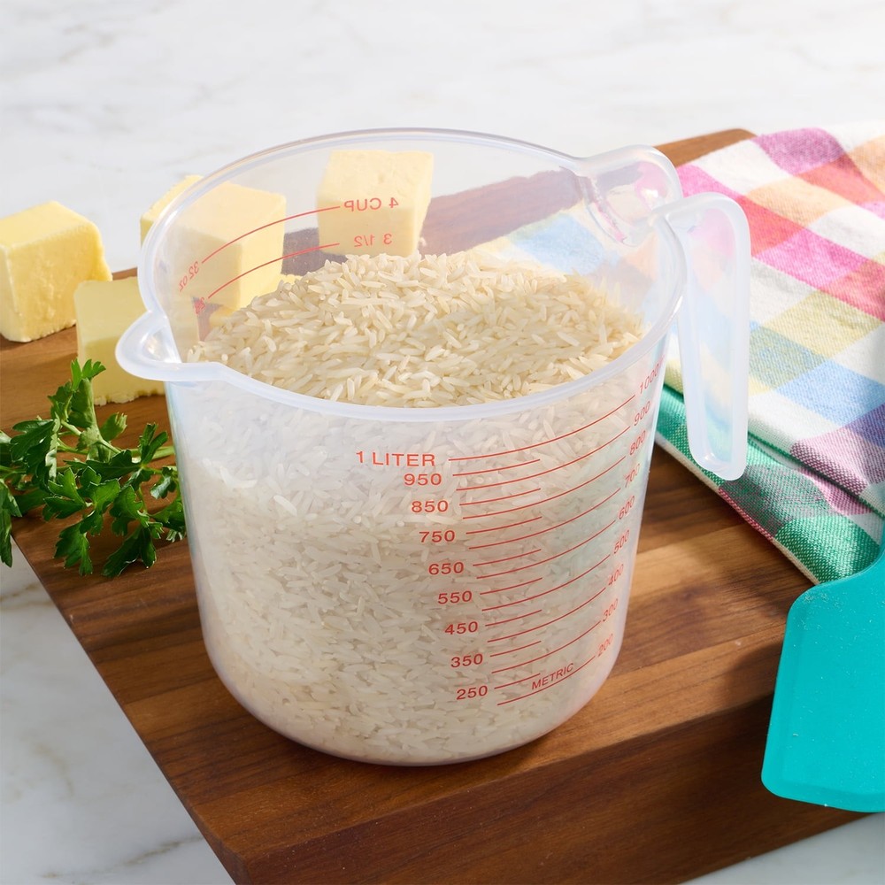 (12 pack) 4 Cup PP Plastic Measuring Cup, 32 oz, Clear