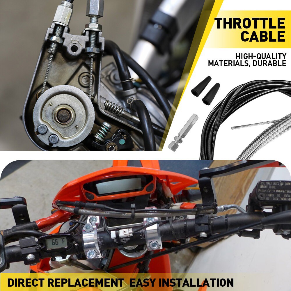 5 Metres Motorcycle DIY Throttle Cable Replace Kit Nipples Ferrules Universal
