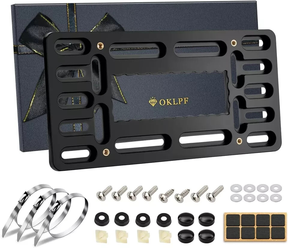 OKLPF No Drill Front License Plate Bracket- black