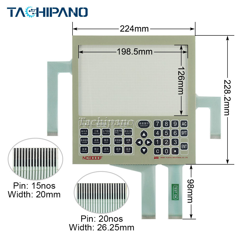 1X  for Membrane Switch Keyboard Keypad with Touch Screen Panel NC9000F DMC2280