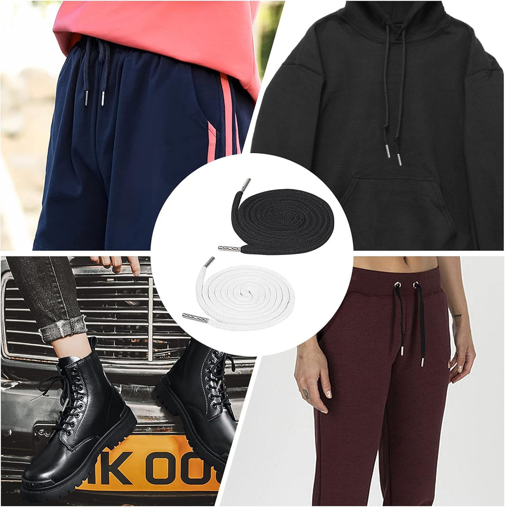 10 Pieces Drawstring Cords with Easy Threaders, Hoodie String Replacement with P