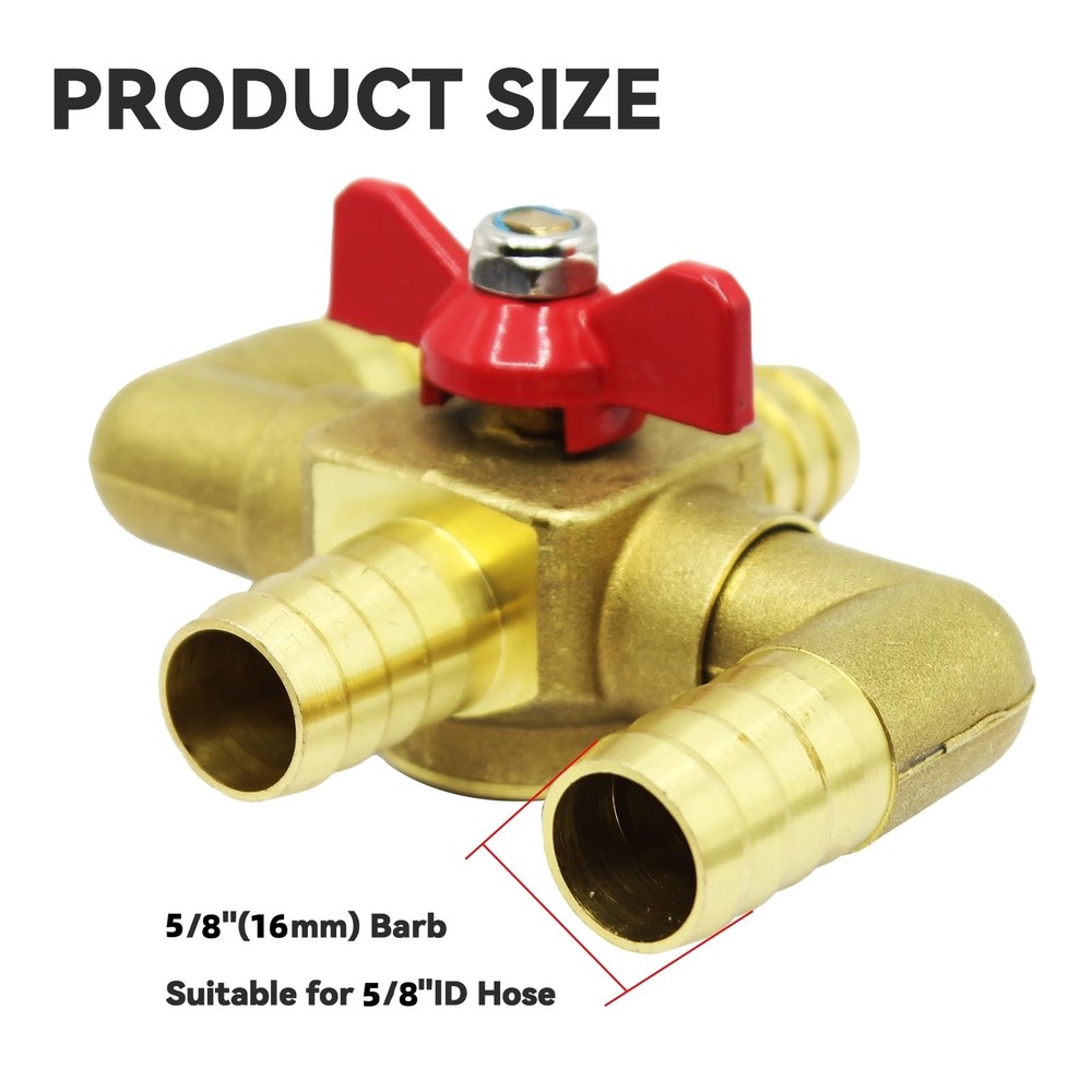 Solid Brass 5/8 Inch Heater Control Valve, 4-way Automobile Heating Water...