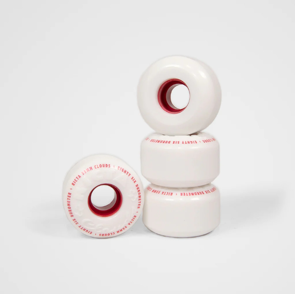 Ricta Clouds Skateboard Wheels Set White Red 57mm 86a
