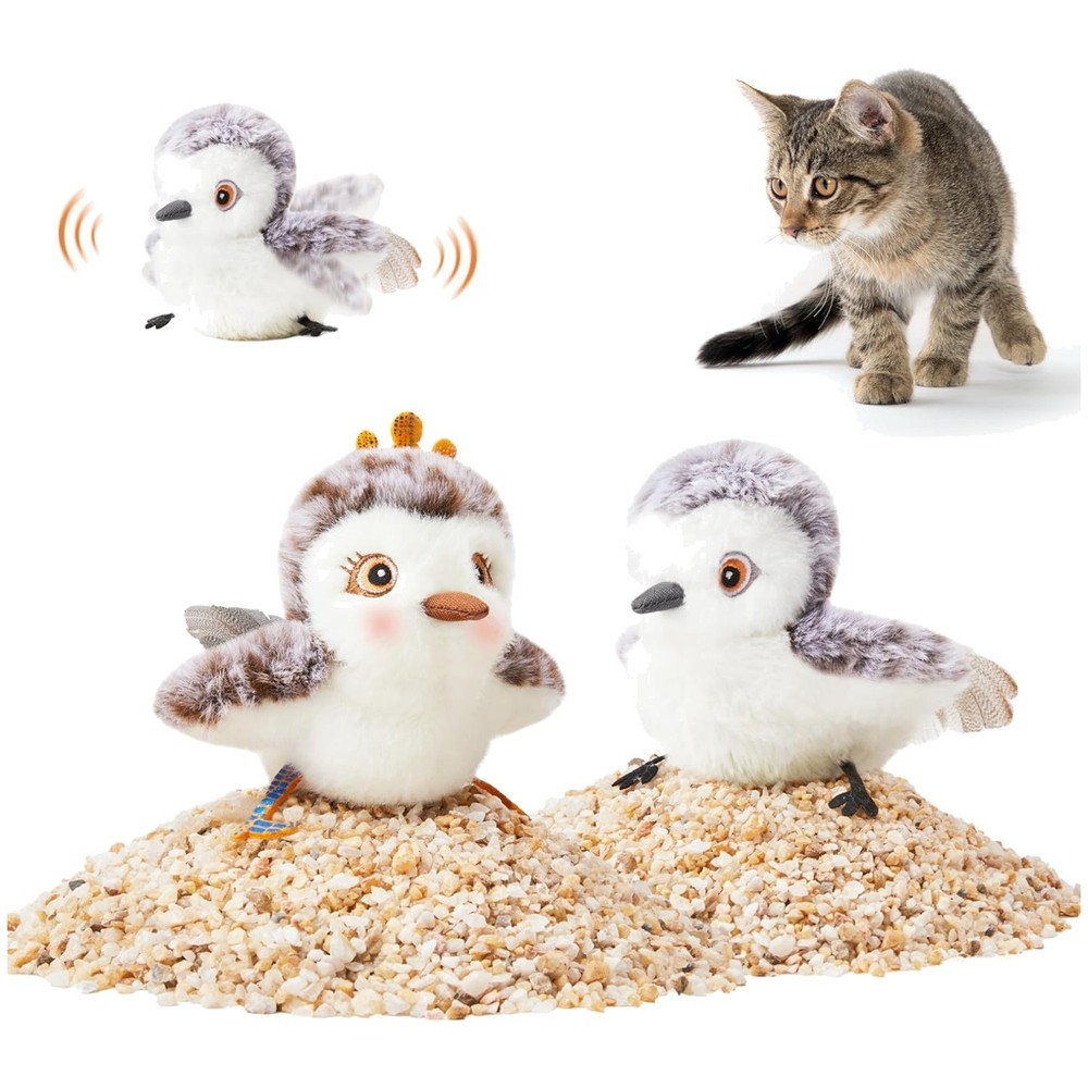 Realistic Flapping Sandpiper Cat Toy Pair