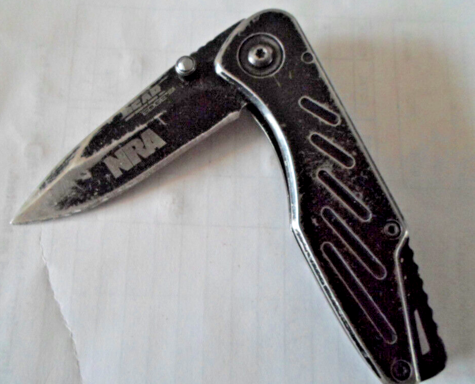 BEAR EDGE BRAND NRA BLACK KNIFE, Plain, USED