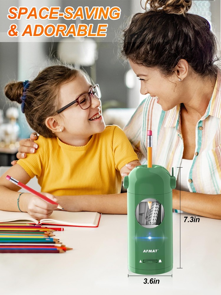 AFMAT Electric Pencil Sharpener, Fully Automatic Sharpener for Green