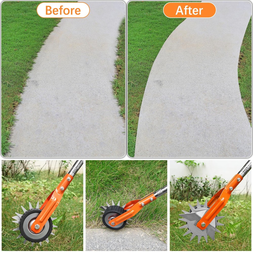 Manual Edger Lawn Tool, Sidewalk Grass orange&silver-colored