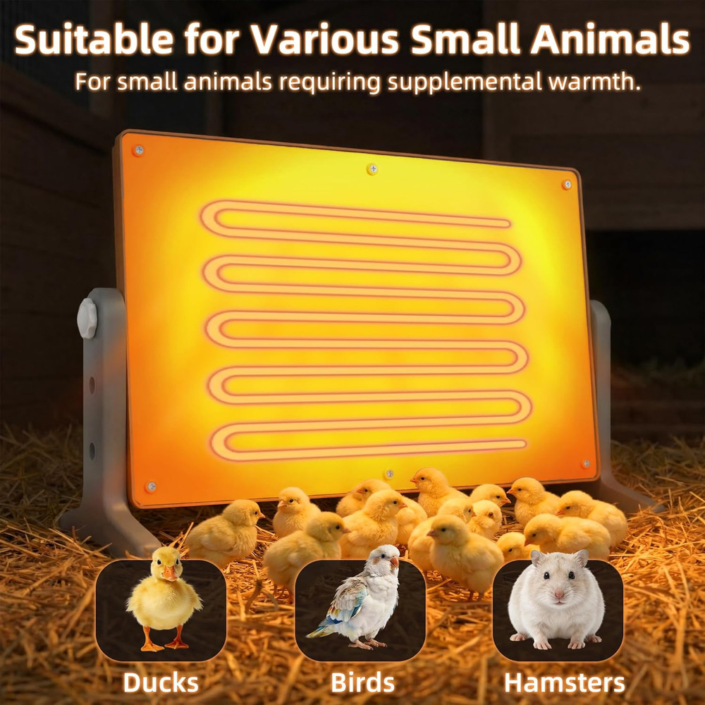 Chick Brooder Heater Plate – 12" X 8" Adjustable Height & Temperature Poultry Wa