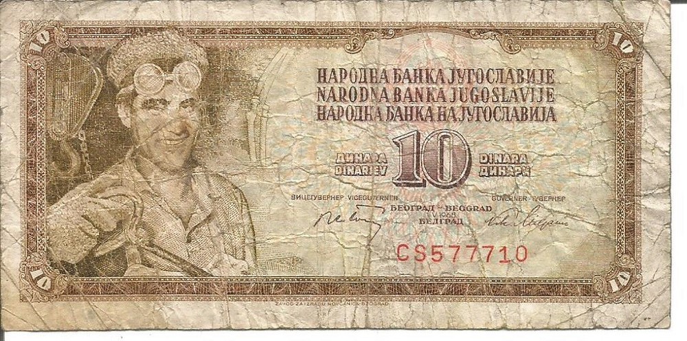 YUGOSLAVIA 10 DINARA 01/05/1968
