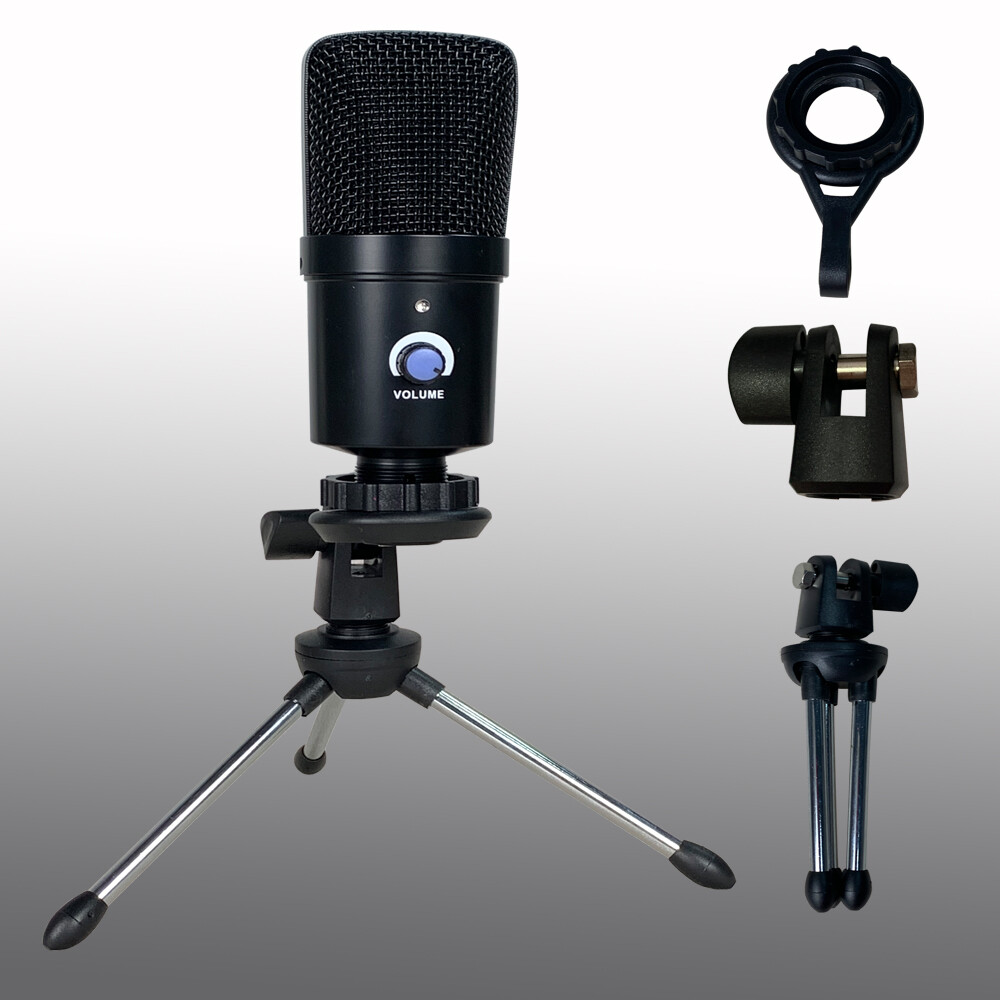 USB Microphone Condenser Kit Complete Set for Chatting Recording iPhone Live Mic