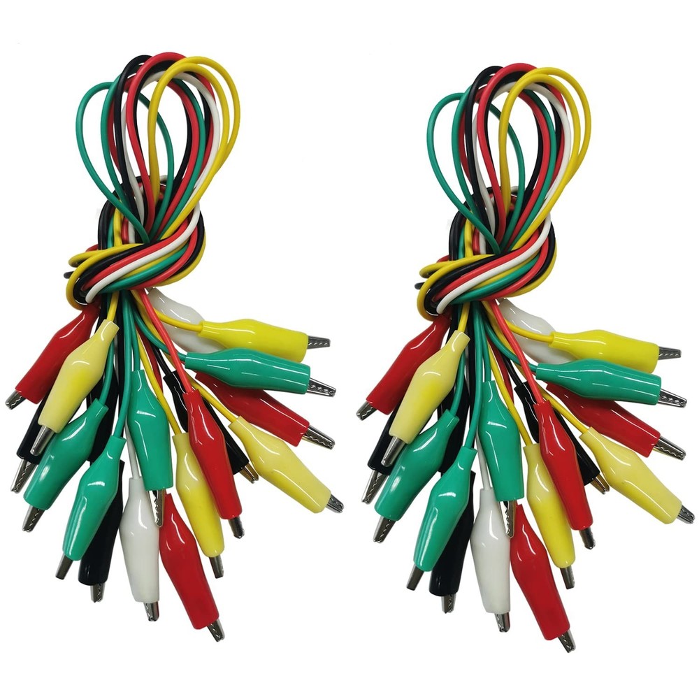 20PC Colorful Alligator Clips with Testing Probes for Experiments & Prototyping