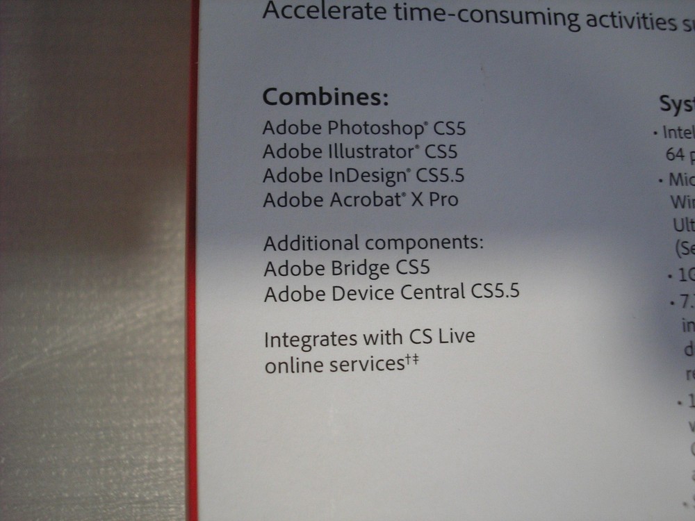 Adobe Creative Suite 5.5 CS5.5 Design Standard For Windows PC Full Version Box