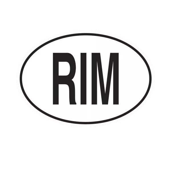 RIM Mauritania Country Code Oval Sticker