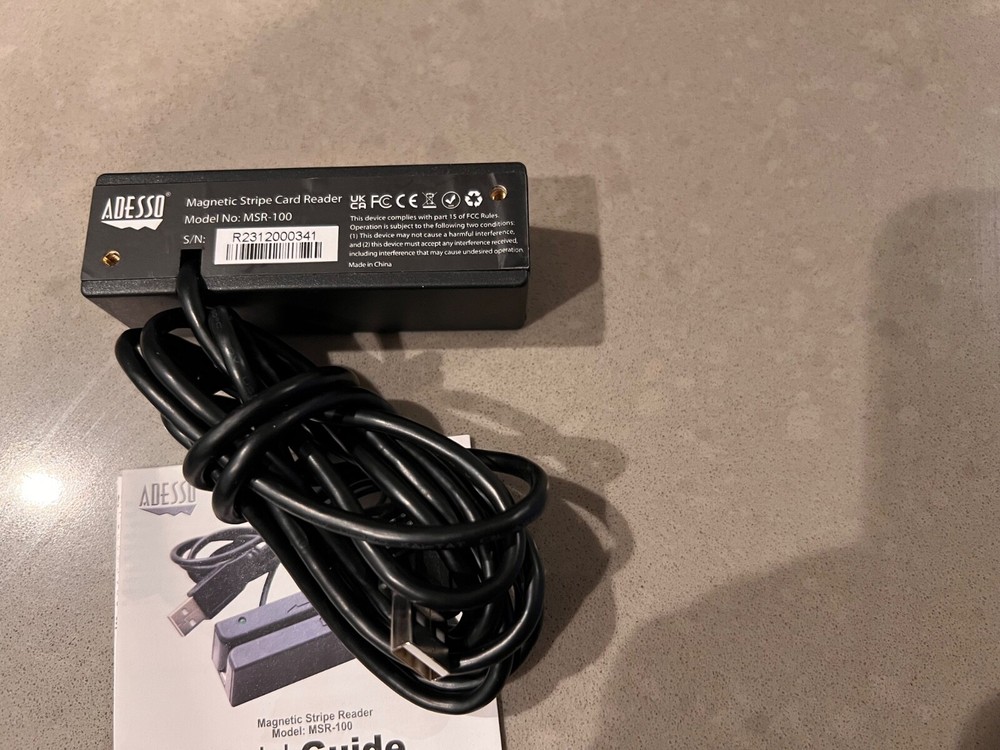 Used Adesso MSR-100 Magnetic Stripe Card Reader (MSR-100)