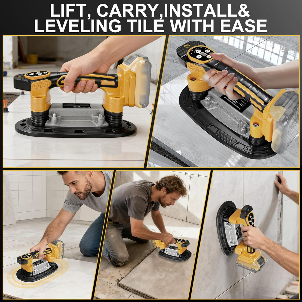 Tile Vibration Tool 250Mm Suction Cup Max 551Lbs/250Kg, Handheld Tile Installati